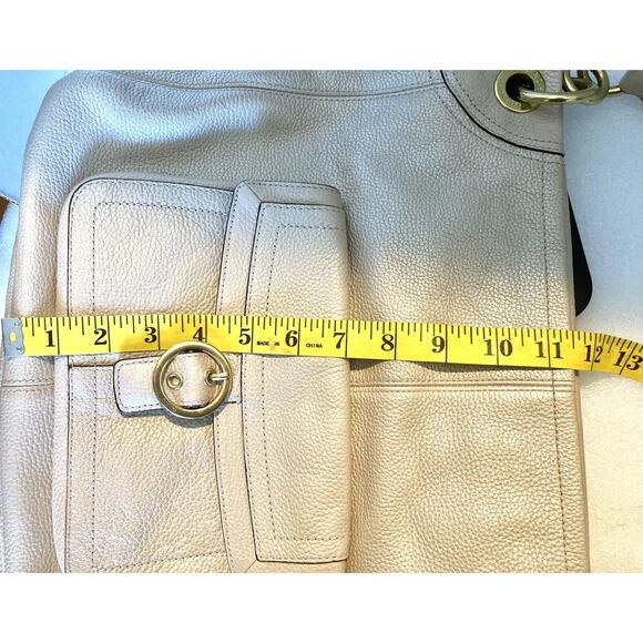 Coach Penelope Cream Champaign Metallic Leather Tote Bag Purse And Wallet Fold - Picture 14 of 16